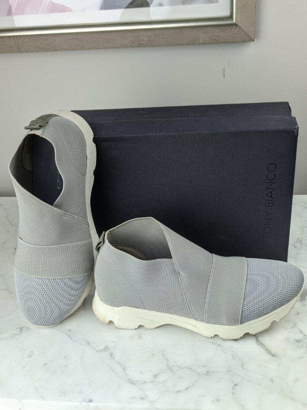 TONY BIANCO WATSON Crossover Slip on Sneakers Gray Size 7